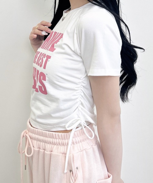 INGNI(イング)の「ラインストーン飛ばしロゴTシャツ(Tシャツ/カットソー・レディース・ブラック×ホワイト/ピンク系7/ホワイト×ブラック/ブラック×ピンク/ホワイト×ピンク・M)」の8枚目の写真