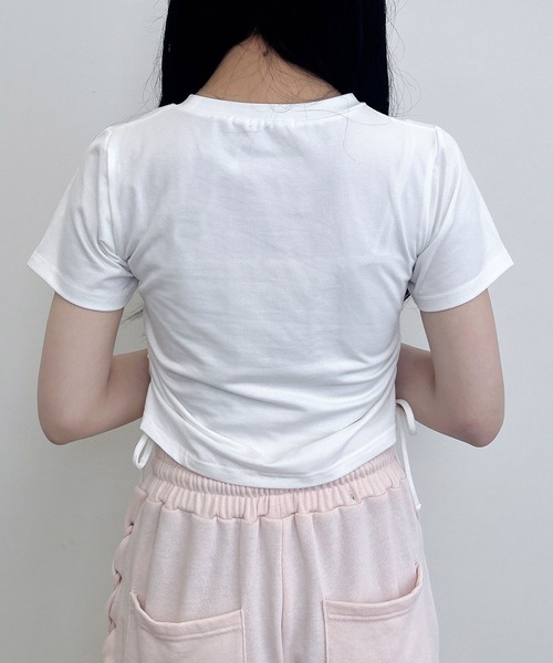 INGNI(イング)の「ラインストーン飛ばしロゴTシャツ(Tシャツ/カットソー・レディース・ブラック×ホワイト/ピンク系7/ホワイト×ブラック/ブラック×ピンク/ホワイト×ピンク・M)」の9枚目の写真