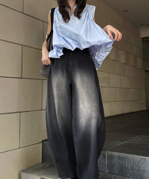 WILLFULLY(ウィルフリー)の「volume balloon gather no sleeve tops(シャツ/ブラウス・レディース・サックスブルー/モカ/ブラック・FREE)」の8枚目の写真