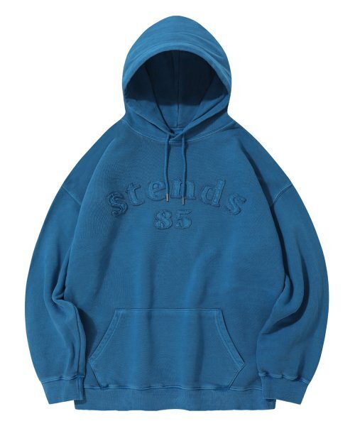 STENDS（ステンズ）の「[M~4XL] ピグメントアーチロゴフードパーカー_ブルー（パーカー・レディース・その他・LARGE/MEDIUM/X-LARGE/XXXX-LARGE/XXX-LARGE）」の2枚目の写真