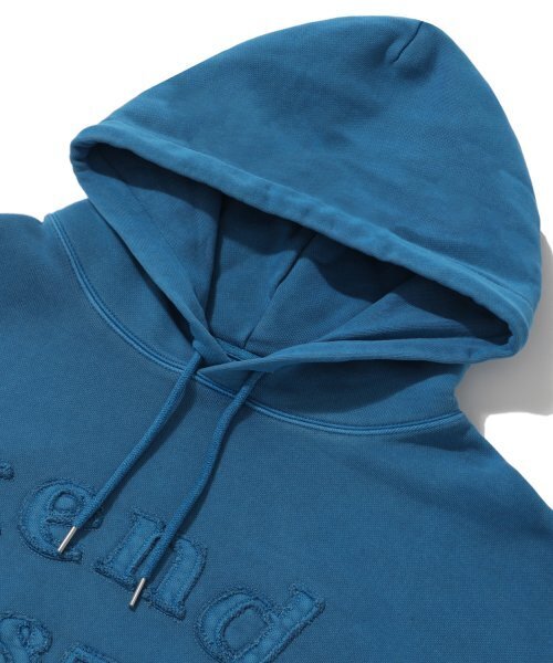 STENDS（ステンズ）の「[M~4XL] ピグメントアーチロゴフードパーカー_ブルー（パーカー・レディース・その他・LARGE/MEDIUM/X-LARGE/XXXX-LARGE/XXX-LARGE）」の4枚目の写真