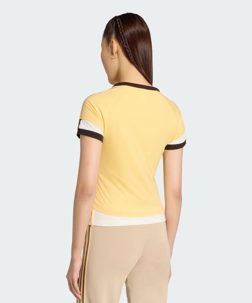 adidas(アディダス)の「ダブルレイヤー カリ Tシャツ / アディダスオリジナルス adidas Originals(Tシャツ/カットソー・レディース・イエロー・XX-LARGE/LARGE/MEDIUM/SMALL/X-LARGE)」の2枚目の写真