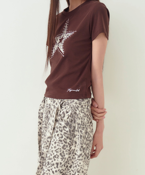 THE GREEN LAB（ザグリーンラボ）の「レオパードスターパッチ半袖Tシャツ[ホワイト]（Tシャツ/カットソー・レディース・その他・FREE）」の15枚目の写真