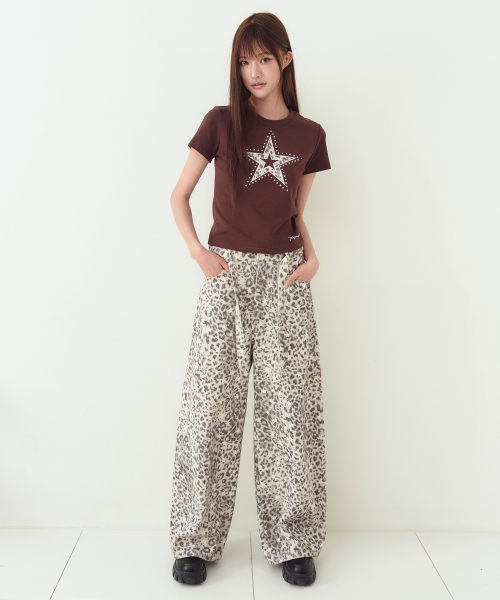 THE GREEN LAB（ザグリーンラボ）の「レオパードスターパッチ半袖Tシャツ[ホワイト]（Tシャツ/カットソー・レディース・その他・FREE）」の19枚目の写真