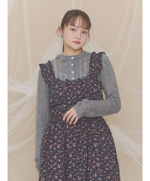 merry jenny(メリージェニー)の「crinkled floralワンピース(ワンピース・レディース・カーキ/ベージュ/ネイビー・FREE)」の11枚目の写真