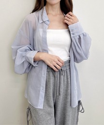 ラインストーン付シアーシャツ