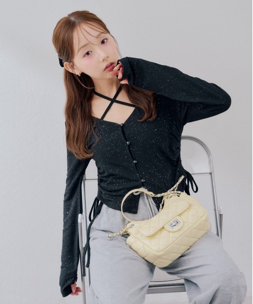 continuer de NICE CLAUP(コンティニューデナイスクラップ)の「キルティングショルダーバック(ショルダーバッグ・レディース・ブラック/ホワイト/イエロー・FREE)」の7枚目の写真