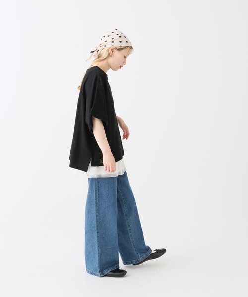 HEART MARKET(ハートマーケット)の「レース部分使いプルオーバー(Tシャツ/カットソー・レディース・チャコール/グリーン/マスタード/ブラック/ナチュラル・FREE)」の8枚目の写真