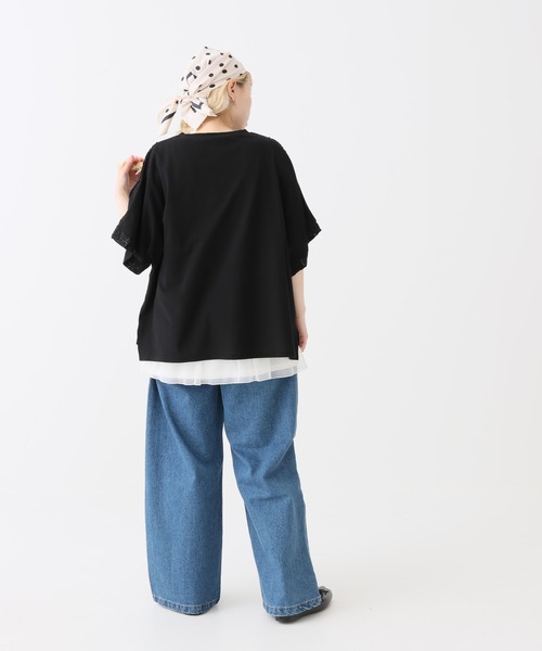 HEART MARKET(ハートマーケット)の「レース部分使いプルオーバー(Tシャツ/カットソー・レディース・チャコール/グリーン/マスタード/ブラック/ナチュラル・FREE)」の9枚目の写真