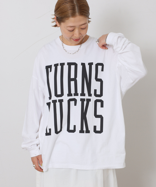 JOURNAL STANDARD LUXE（ジャーナルスタンダード　ラックス）の「プリントロンT(TURNSLUCKS)（Tシャツ/カットソー・レディース・ベージュ/ブラック・FREE）」の2枚目の写真