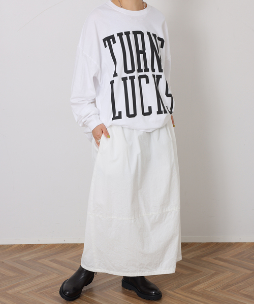 JOURNAL STANDARD LUXE（ジャーナルスタンダード　ラックス）の「プリントロンT(TURNSLUCKS)（Tシャツ/カットソー・レディース・ベージュ/ブラック・FREE）」の4枚目の写真