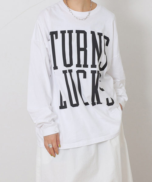JOURNAL STANDARD LUXE（ジャーナルスタンダード　ラックス）の「プリントロンT(TURNSLUCKS)（Tシャツ/カットソー・レディース・ベージュ/ブラック・FREE）」の5枚目の写真