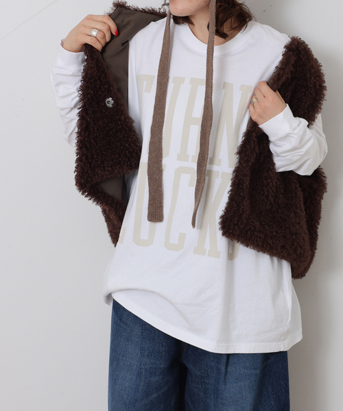 JOURNAL STANDARD LUXE（ジャーナルスタンダード　ラックス）の「プリントロンT(TURNSLUCKS)（Tシャツ/カットソー・レディース・ベージュ/ブラック・FREE）」の8枚目の写真