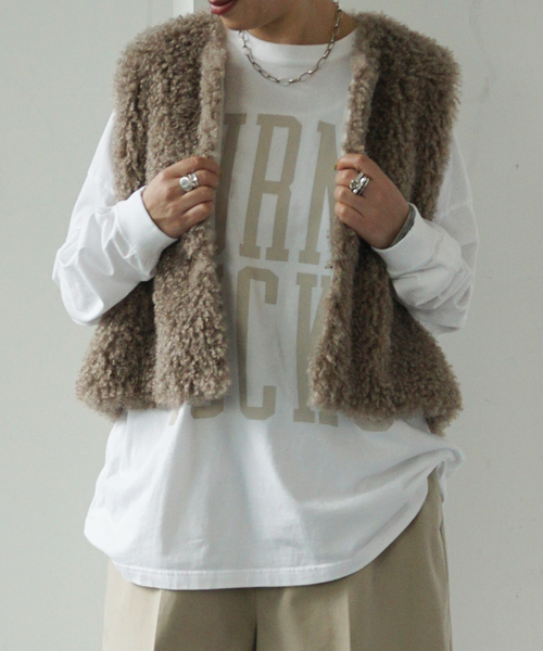 JOURNAL STANDARD LUXE（ジャーナルスタンダード　ラックス）の「プリントロンT(TURNSLUCKS)（Tシャツ/カットソー・レディース・ベージュ/ブラック・FREE）」の15枚目の写真