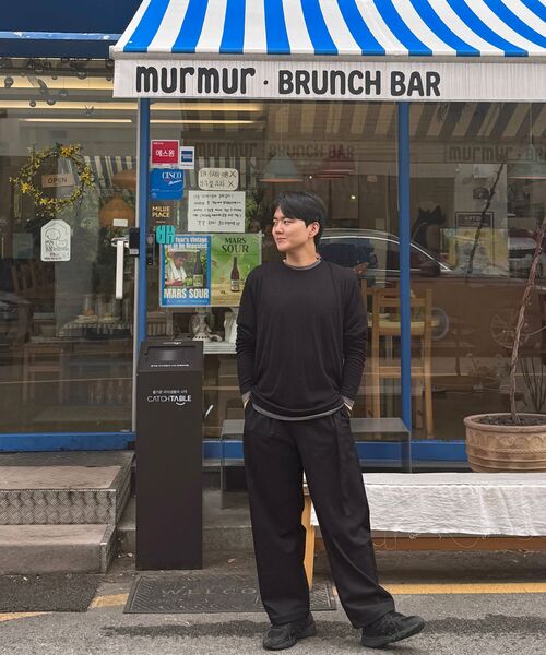 GRAYBLVD（グレイブラバット）の「LOWELL カーブドベルト付きスラックス（ブラック）（スラックス・メンズ・その他・MEDIUM/LARGE/X-LARGE）」の7枚目の写真