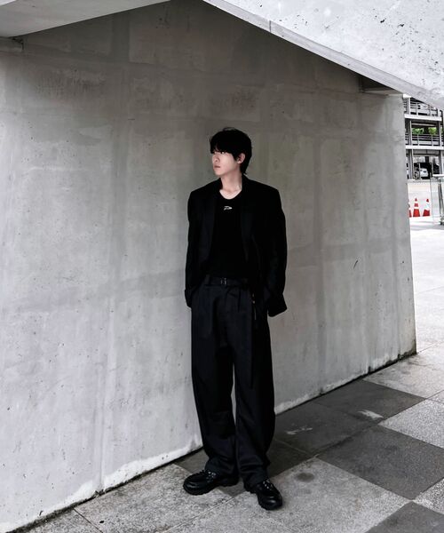 GRAYBLVD（グレイブラバット）の「LOWELL カーブドベルト付きスラックス（ブラック）（スラックス・メンズ・その他・MEDIUM/LARGE/X-LARGE）」の8枚目の写真