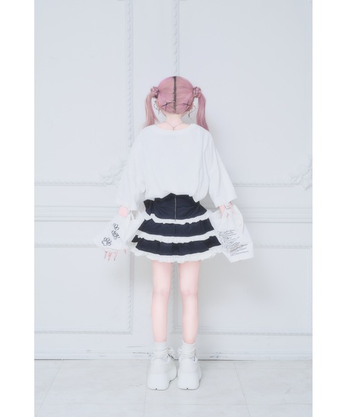 nyanMe(ニャンミー)の「怒ったねこたんてぃしゃつ(Tシャツ/カットソー・レディース・ブラック/ホワイト・FREE)」の5枚目の写真