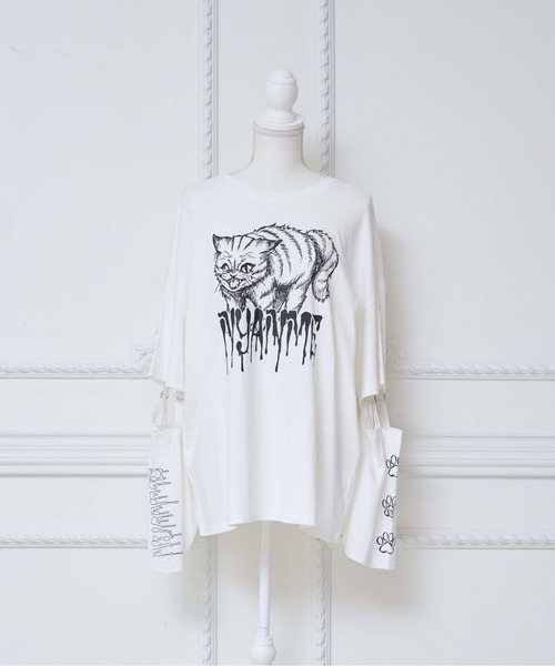 nyanMe(ニャンミー)の「怒ったねこたんてぃしゃつ(Tシャツ/カットソー・レディース・ブラック/ホワイト・FREE)」の7枚目の写真