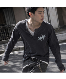 [ODNR UNISEX] Small Twins Star ヘンリーネック ロングスリーブ 長袖Tシャツ_3color