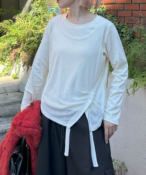 Alley Tokyo(アリートーキョー)の「レイヤード完成してますトップス(Tシャツ/カットソー・レディース・ブラック/サックスブルー/オフホワイト・FREE)」の1枚目の写真