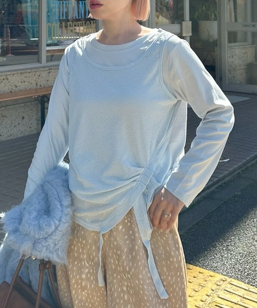 Alley Tokyo(アリートーキョー)の「レイヤード完成してますトップス(Tシャツ/カットソー・レディース・ブラック/サックスブルー/オフホワイト・FREE)」の3枚目の写真