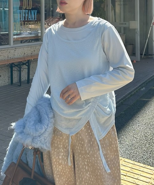 Alley Tokyo(アリートーキョー)の「レイヤード完成してますトップス(Tシャツ/カットソー・レディース・ブラック/サックスブルー/オフホワイト・FREE)」の17枚目の写真