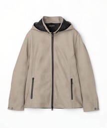 レザーライク スタンドジップブルゾン