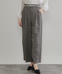 【毛玉になりにくい・イージーケア・セットアップ可】レースベルト付き ワイドパンツ