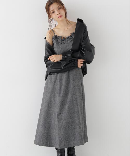 PROPORTION BODY DRESSING(プロポーションボディドレッシング)の「モチーフ刺繍キャミワンピース / 1216240004(ワンピース・レディース・ブラック/ブラウン・MEDIUM/P/S)」の7枚目の写真