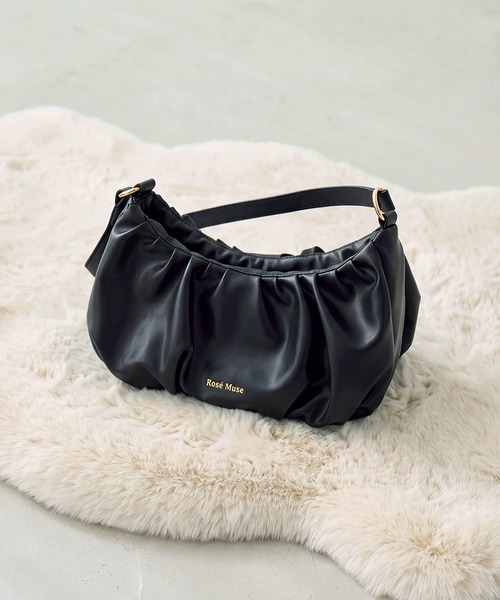 Rose Muse（ロゼミューズ）の「Ruched shoulder bag（ショルダーバッグ・レディース・ホワイト/ブラック/ピンク・FREE）」の2枚目の写真