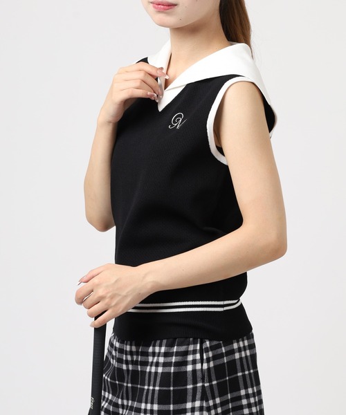 FUNALIVE(ファンアライブ)の「SAILOR VEST セーラー ベスト(ベスト・レディース・ブラック・L/M)」の3枚目の写真