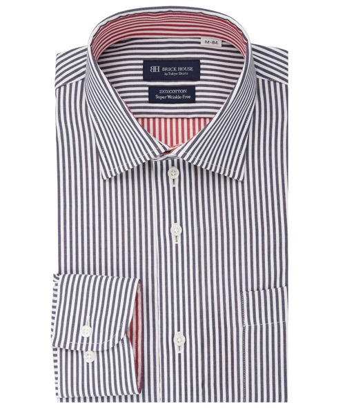 TOKYO SHIRTS(トウキョウシャツ)の「【超形態安定】 形態安定ノンアイロン ワイド 長袖ビジネスワイシャツ(ビジネスシャツ・メンズ・ネイビー・首回り42cm-裄丈86cm/首回り42cm-裄丈82cm/首回り39cm-裄丈80cm/首回り39cm-裄丈84cm/首回り43cm-裄丈86cm/首回り43cm-裄丈82cm/首回り41cm-裄丈86cm/首回り41cm-裄丈82cm)」の1枚目の写真