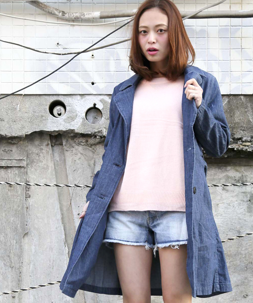 Denime(ドゥニーム)の「TRENCH COAT/トレンチコート(トレンチコート・レディース・インディゴブルー/ベージュ/その他1・SMALL/X-SMALL)」の3枚目の写真