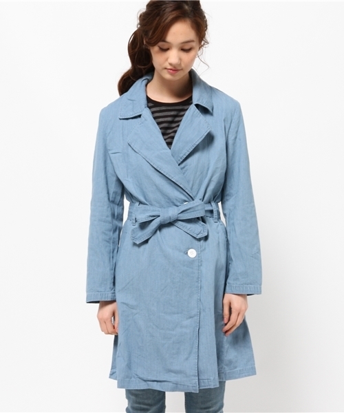 Denime(ドゥニーム)の「TRENCH COAT/トレンチコート(トレンチコート・レディース・インディゴブルー/ベージュ/その他1・SMALL/X-SMALL)」の9枚目の写真