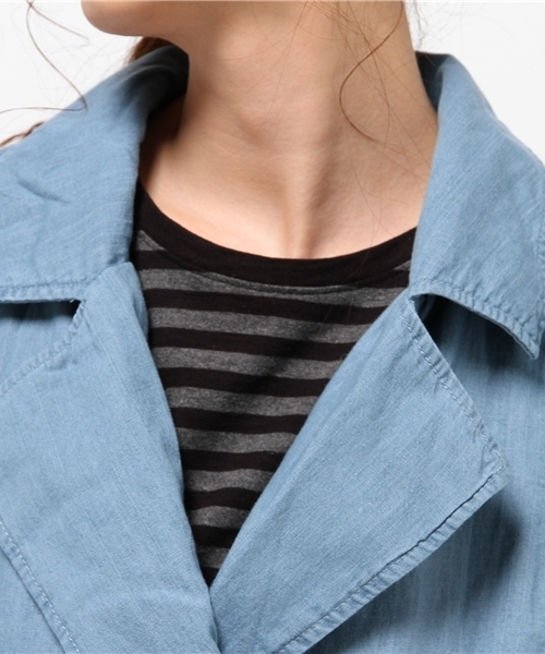 Denime(ドゥニーム)の「TRENCH COAT/トレンチコート(トレンチコート・レディース・インディゴブルー/ベージュ/その他1・SMALL/X-SMALL)」の12枚目の写真