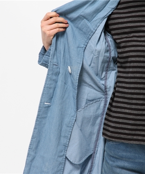 Denime(ドゥニーム)の「TRENCH COAT/トレンチコート(トレンチコート・レディース・インディゴブルー/ベージュ/その他1・SMALL/X-SMALL)」の7枚目の写真