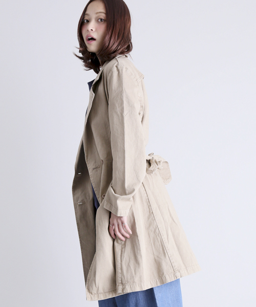 Denime(ドゥニーム)の「TRENCH COAT/トレンチコート(トレンチコート・レディース・インディゴブルー/ベージュ/その他1・SMALL/X-SMALL)」の14枚目の写真