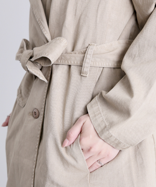 Denime(ドゥニーム)の「TRENCH COAT/トレンチコート(トレンチコート・レディース・インディゴブルー/ベージュ/その他1・SMALL/X-SMALL)」の21枚目の写真