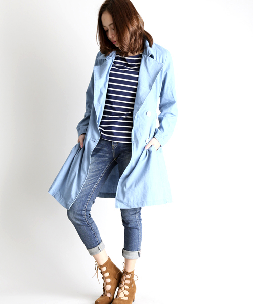Denime(ドゥニーム)の「TRENCH COAT/トレンチコート(トレンチコート・レディース・インディゴブルー/ベージュ/その他1・SMALL/X-SMALL)」の18枚目の写真