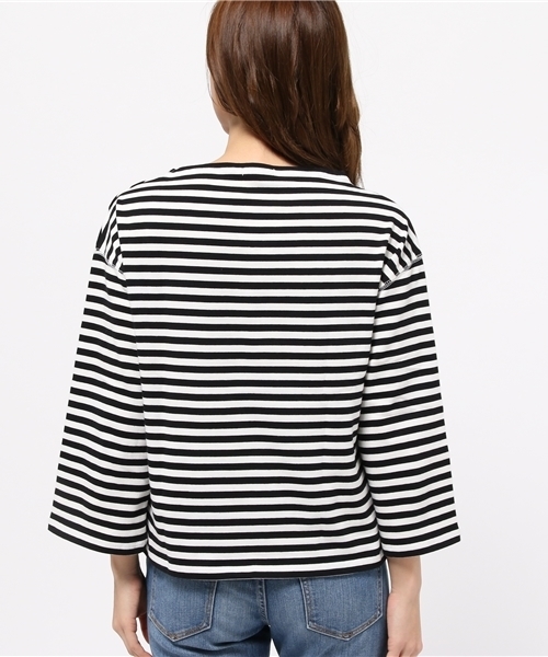 mystic（ミスティック）の「【mystic】ソデフレアプルオーバーボーダー（Tシャツ/カットソー・レディース・オフホワイト/ベージュ/ピンク・ﾌﾘ-）」の9枚目の写真