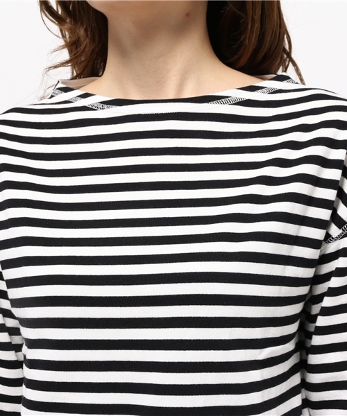 mystic（ミスティック）の「【mystic】ソデフレアプルオーバーボーダー（Tシャツ/カットソー・レディース・オフホワイト/ベージュ/ピンク・ﾌﾘ-）」の10枚目の写真