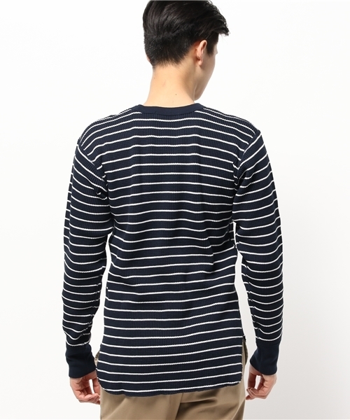 URBAN RESEARCH（アーバンリサーチ）の「UR ヘビーワッフルL/S TEE（Tシャツ/カットソー・メンズ・ストライプ/チャコールグレー/ホワイト・MEDIUM/LARGE）」の14枚目の写真