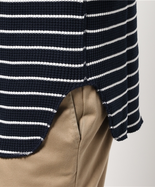 URBAN RESEARCH（アーバンリサーチ）の「UR ヘビーワッフルL/S TEE（Tシャツ/カットソー・メンズ・ストライプ/チャコールグレー/ホワイト・MEDIUM/LARGE）」の8枚目の写真