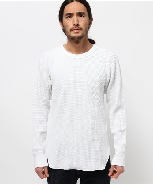 URBAN RESEARCH（アーバンリサーチ）の「UR ヘビーワッフルL/S TEE（Tシャツ/カットソー・メンズ・ストライプ/チャコールグレー/ホワイト・MEDIUM/LARGE）」の10枚目の写真