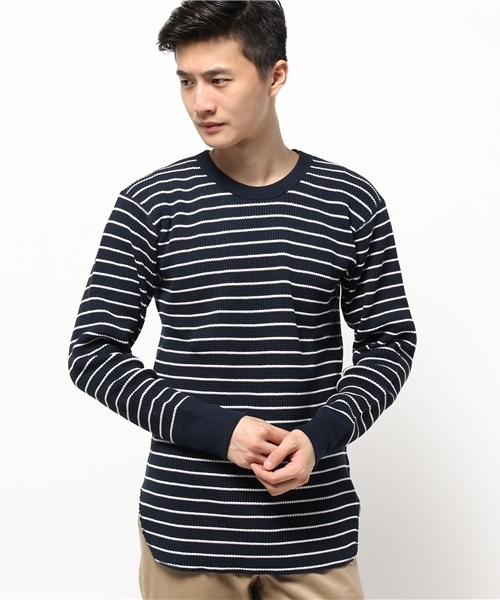 URBAN RESEARCH（アーバンリサーチ）の「UR ヘビーワッフルL/S TEE（Tシャツ/カットソー・メンズ・ストライプ/チャコールグレー/ホワイト・MEDIUM/LARGE）」の12枚目の写真