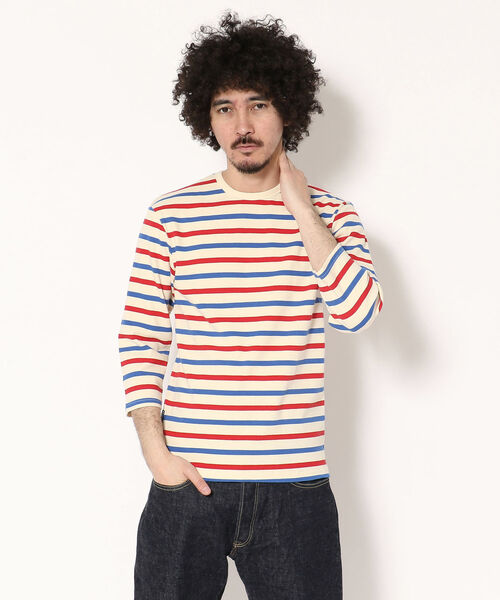 Avirex アヴィレックス メンズ Daily 3 4 Sleeve Crew Neck Border T Shirt デイリー 七分袖 ボーダー クルーネック Tシャツ