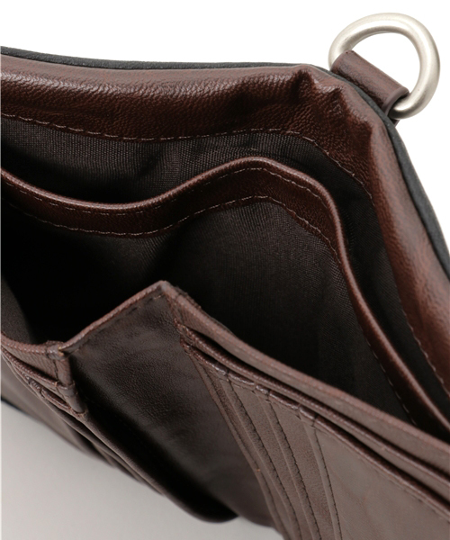 DEVICE（デバイス）の「DEVICE gland 二つ折りミニ財布 ダブル ジップ ファスナー ウォレット（財布・メンズ・ブラウン/キャメル/ブラック・FREE）」の8枚目の写真