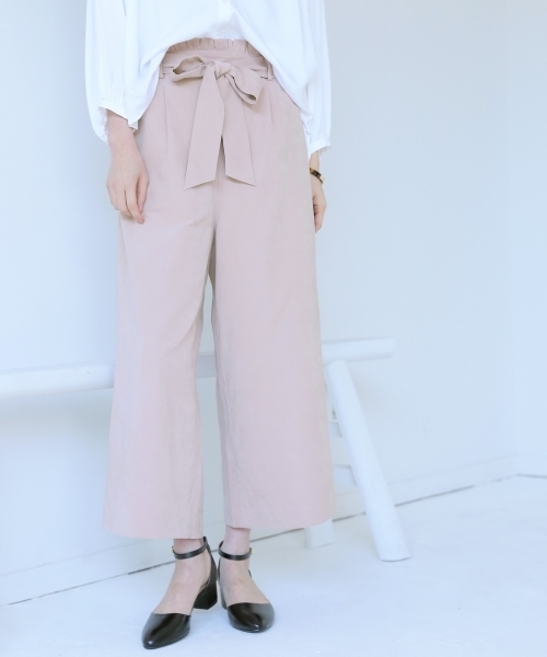 GLOBAL WORK（グローバルワーク）の「Pサテンイージーパンツ/740754（その他パンツ・レディース・グリーン/ライトピンク/ブラック/ライトベージュ・SMALL/LARGE/MEDIUM）」の4枚目の写真