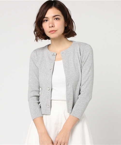Snidel スナイデル の ビジューボタンコンパクトカーディガン カーディガン ボレロ Wear