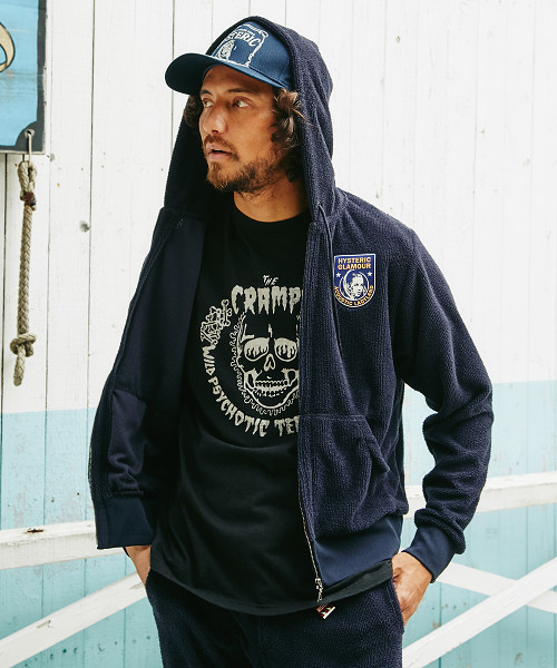 HYSTERIC GLAMOUR（ヒステリックグラマー）の「ACOUSTIC LADYLANDアップリケ PK（パーカー・メンズ・ネイビー/グレー/ブラック・SMALL/MEDIUM/LARGE）」の3枚目の写真